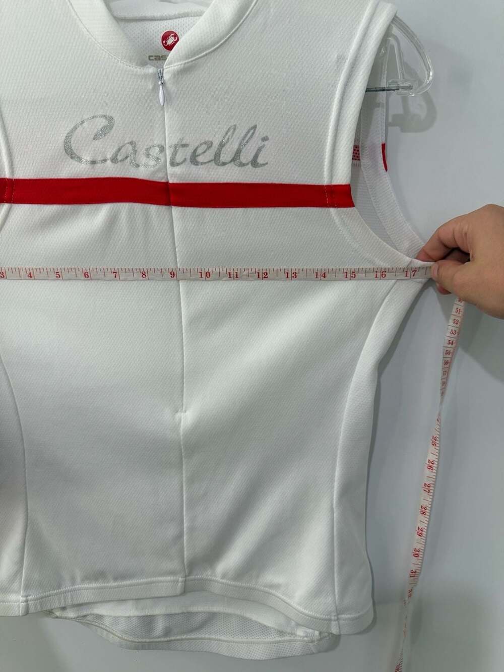 Castelli Promessa Women's Sleeveless Cycling Jersey White Red - Picture 6 of 8